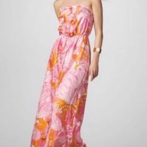 Lilly Pulitzer Flamingo Pink Maxi Dress Size 2